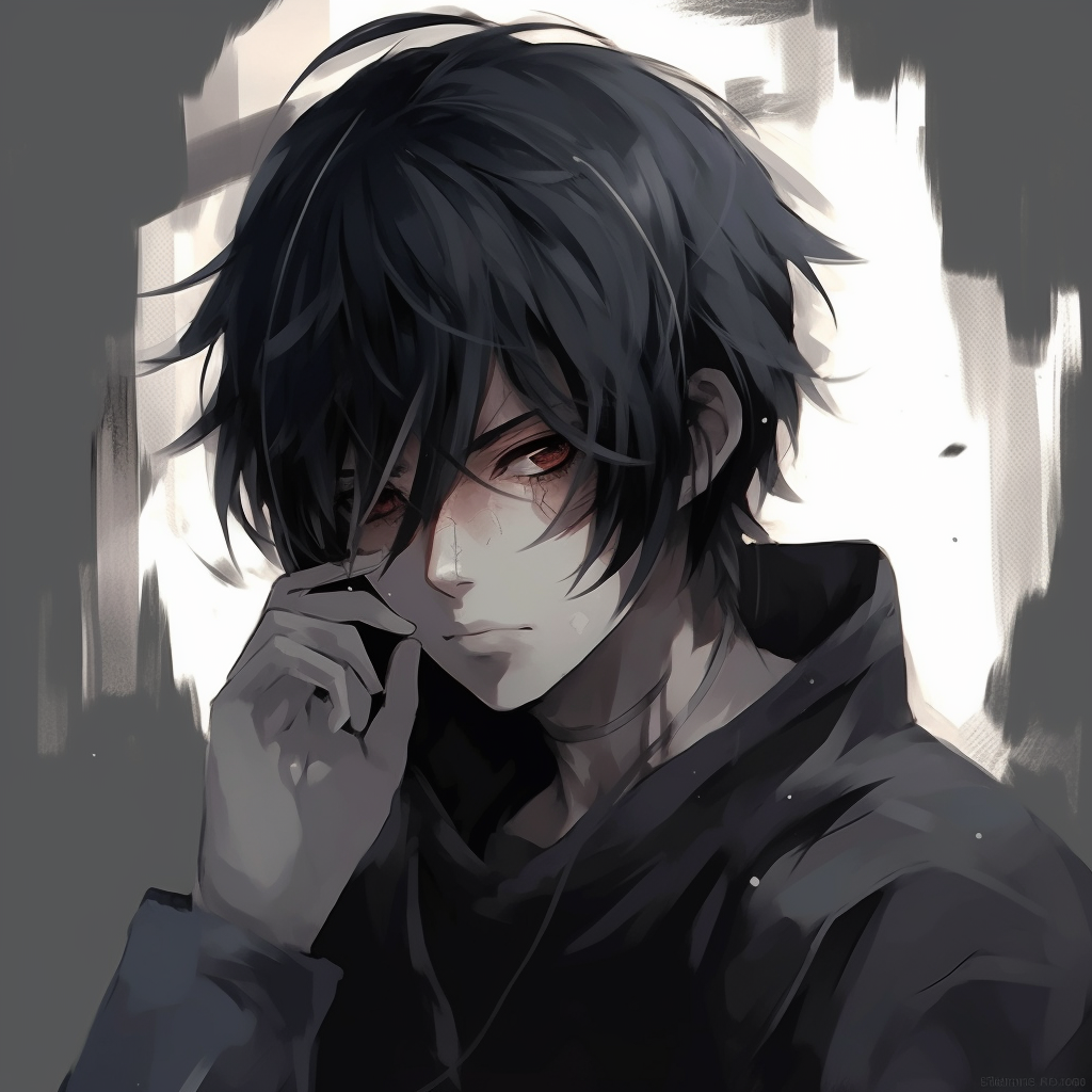 Close-up of Sasuke showing fine facial details and sharp lines. unique anime male pfp pfp for discord.