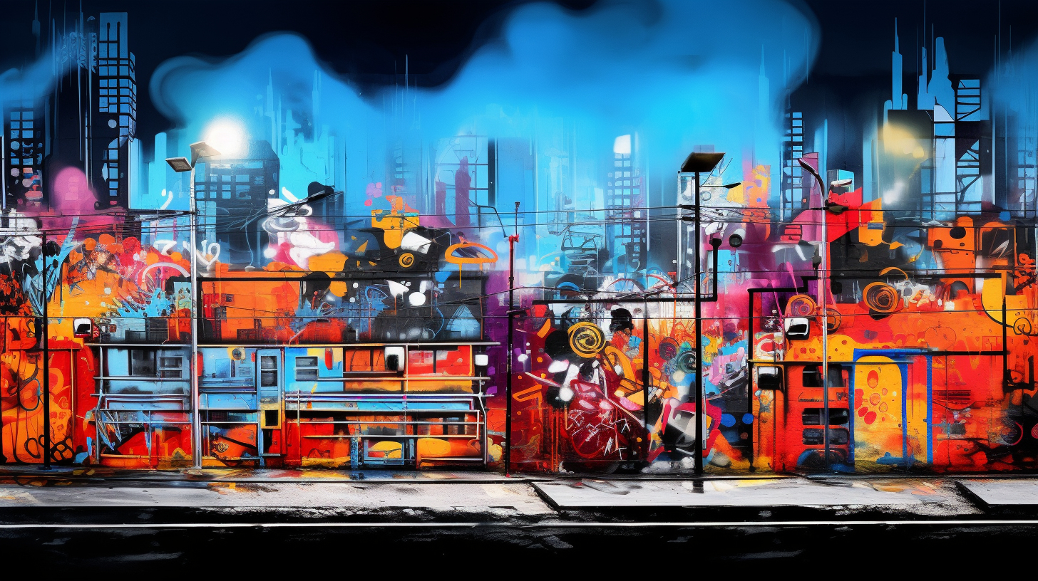Showcase of city dynamics through intricate graffiti artdesktop, phone, HD & HQ free wallpaper, free to download