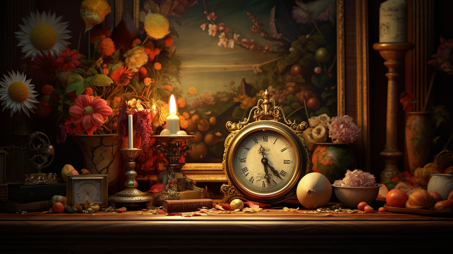 Renaissance art style still life; shows a variety of objects with detailed surfaces. desktop, phone, HD & HQ free wallpaper, free to download