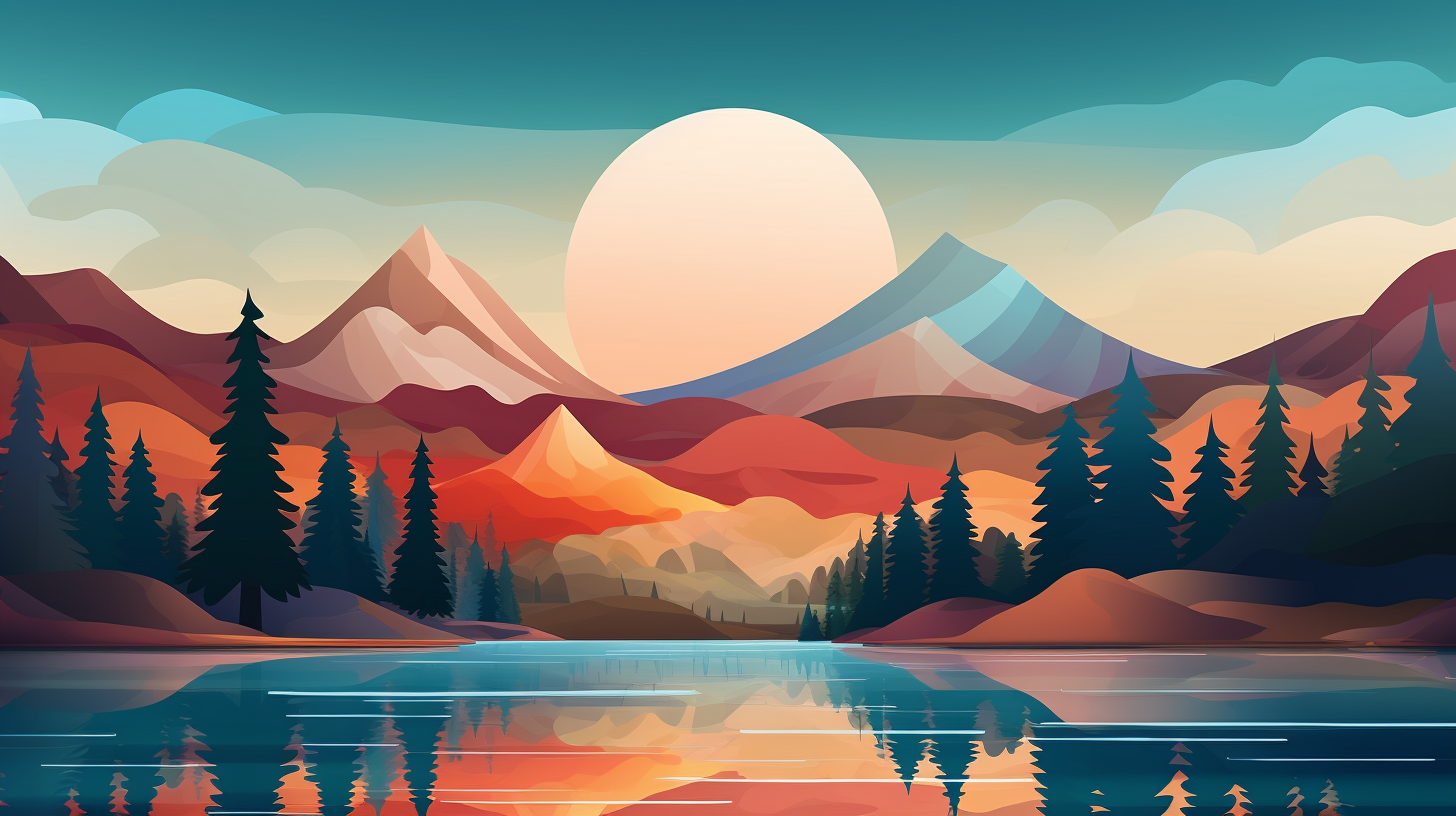 Nature depicted through a modern abstract lens; clean, distinct shapes. desktop, phone, HD & HQ free wallpaper, free to download