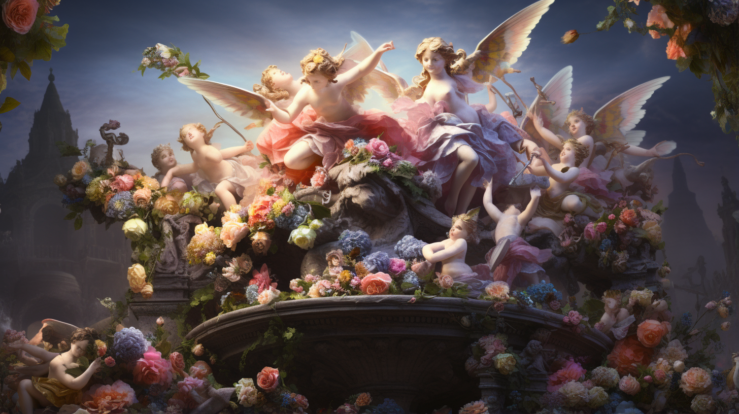 Classic art inspired wallpaper from the Victorian era, featuring elaborate landscapes, florals and portraits; finely detailed patterns. desktop, phone, HD & HQ free wallpaper, free to download