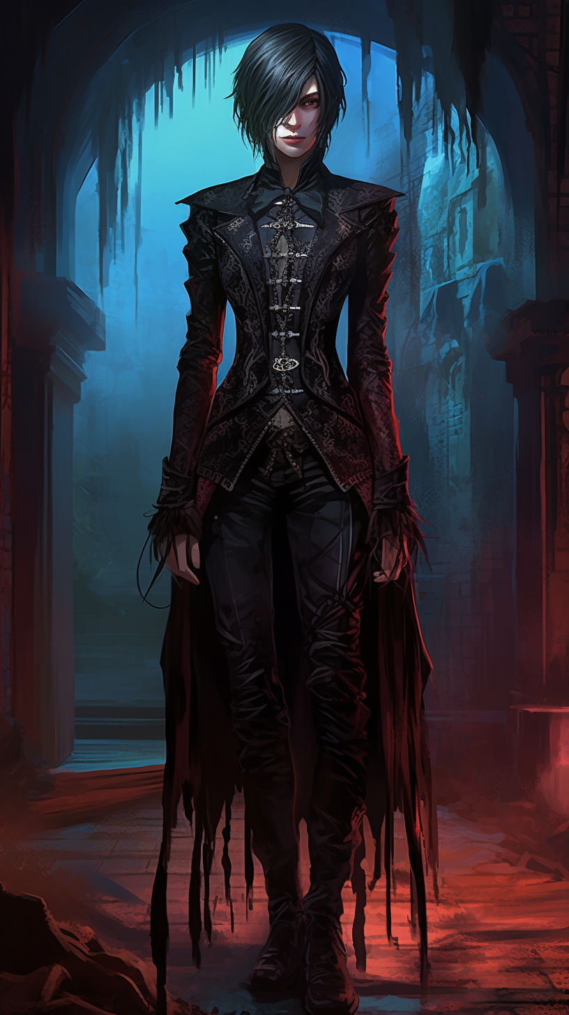 A figure draped in darkness, symbol of the gothic horror genre; highly-detailed dark shades. phone art wallpaper