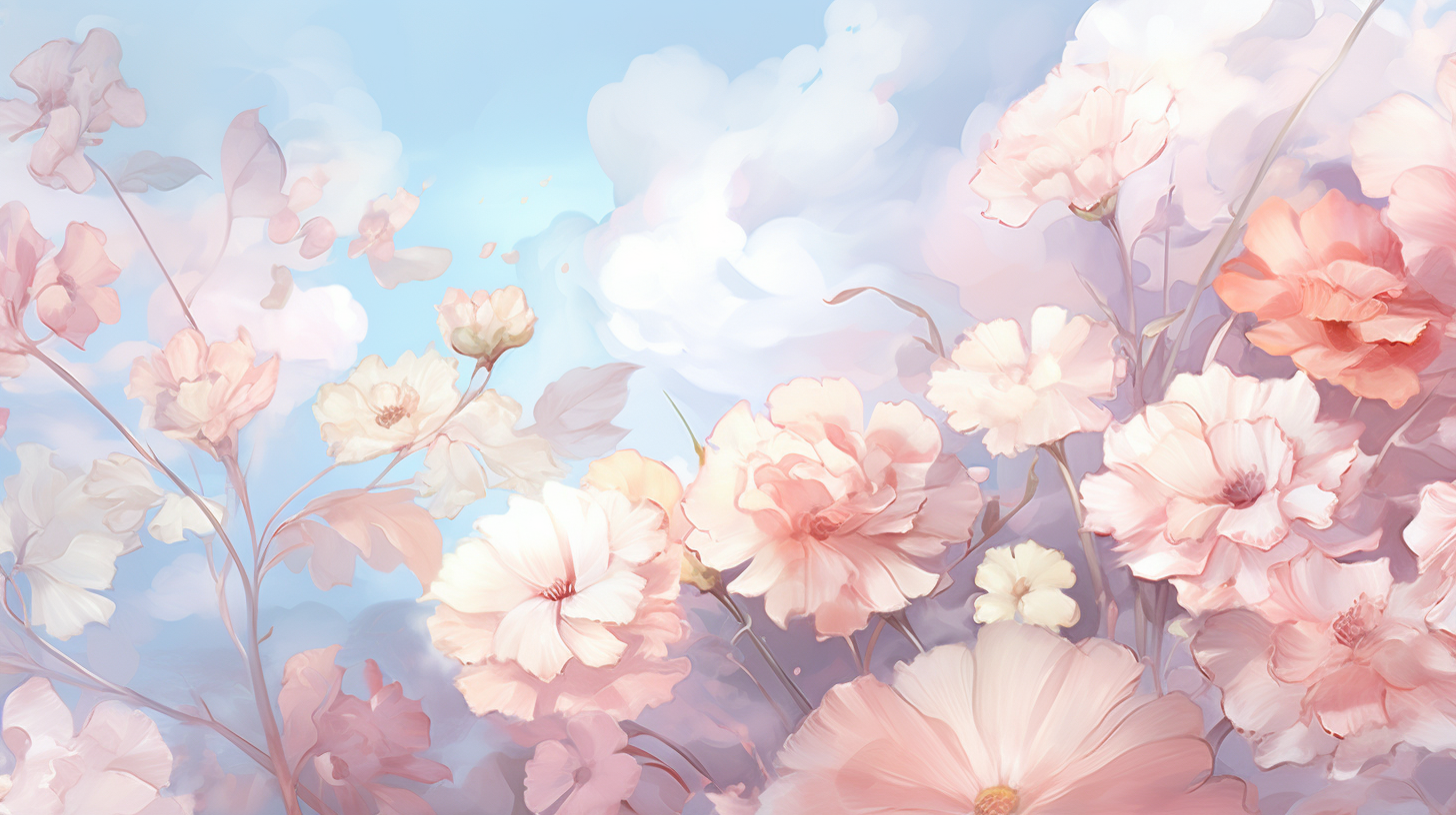 Intricate floral patterns in soft pastels; stylized botanical elements with varying line thickness.desktop, phone, HD & HQ free wallpaper, free to download