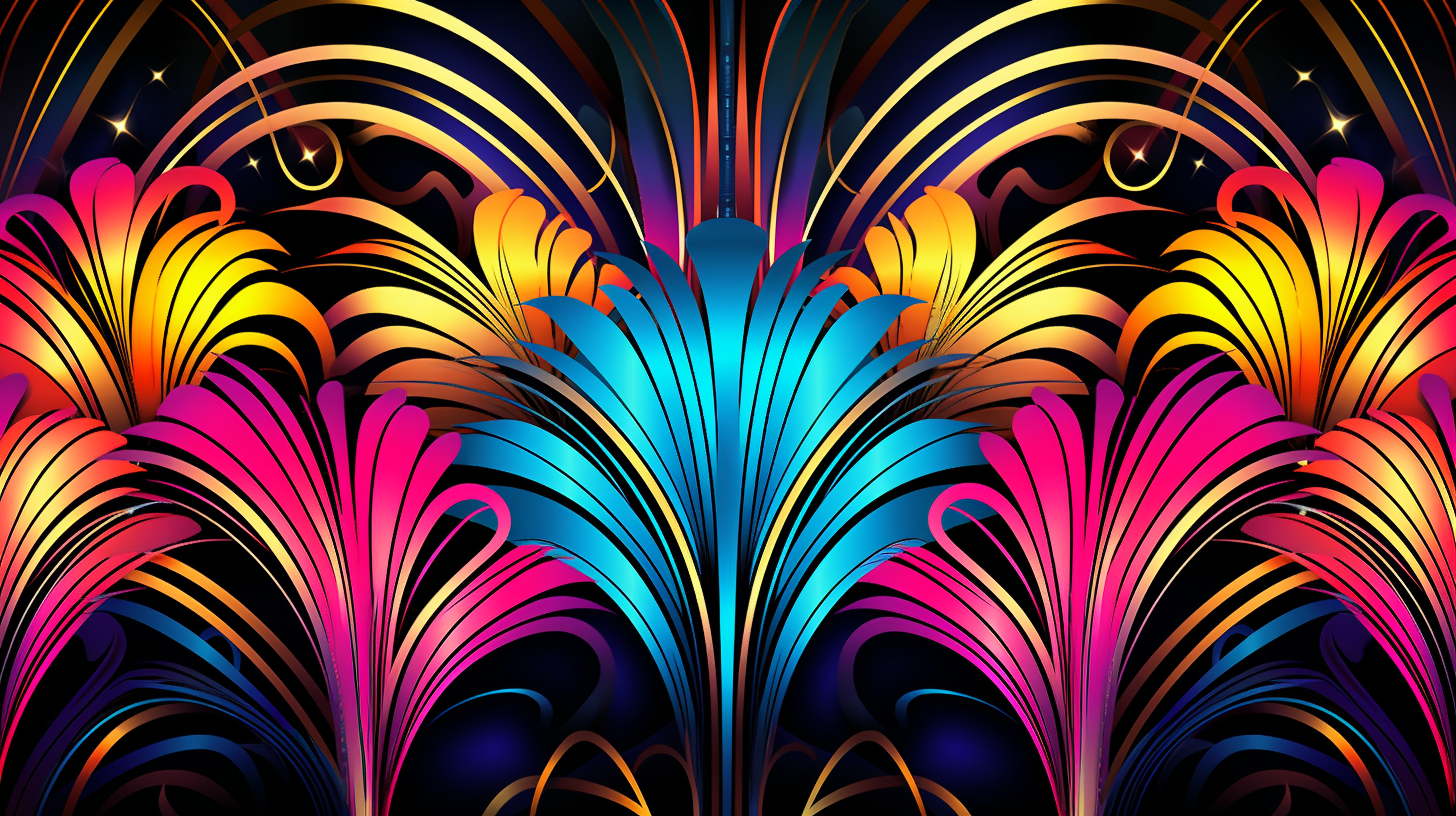 Effervescent shades dominating the Art Deco style wallpaper; geometric and angular forms.desktop, phone, HD & HQ free wallpaper, free to download