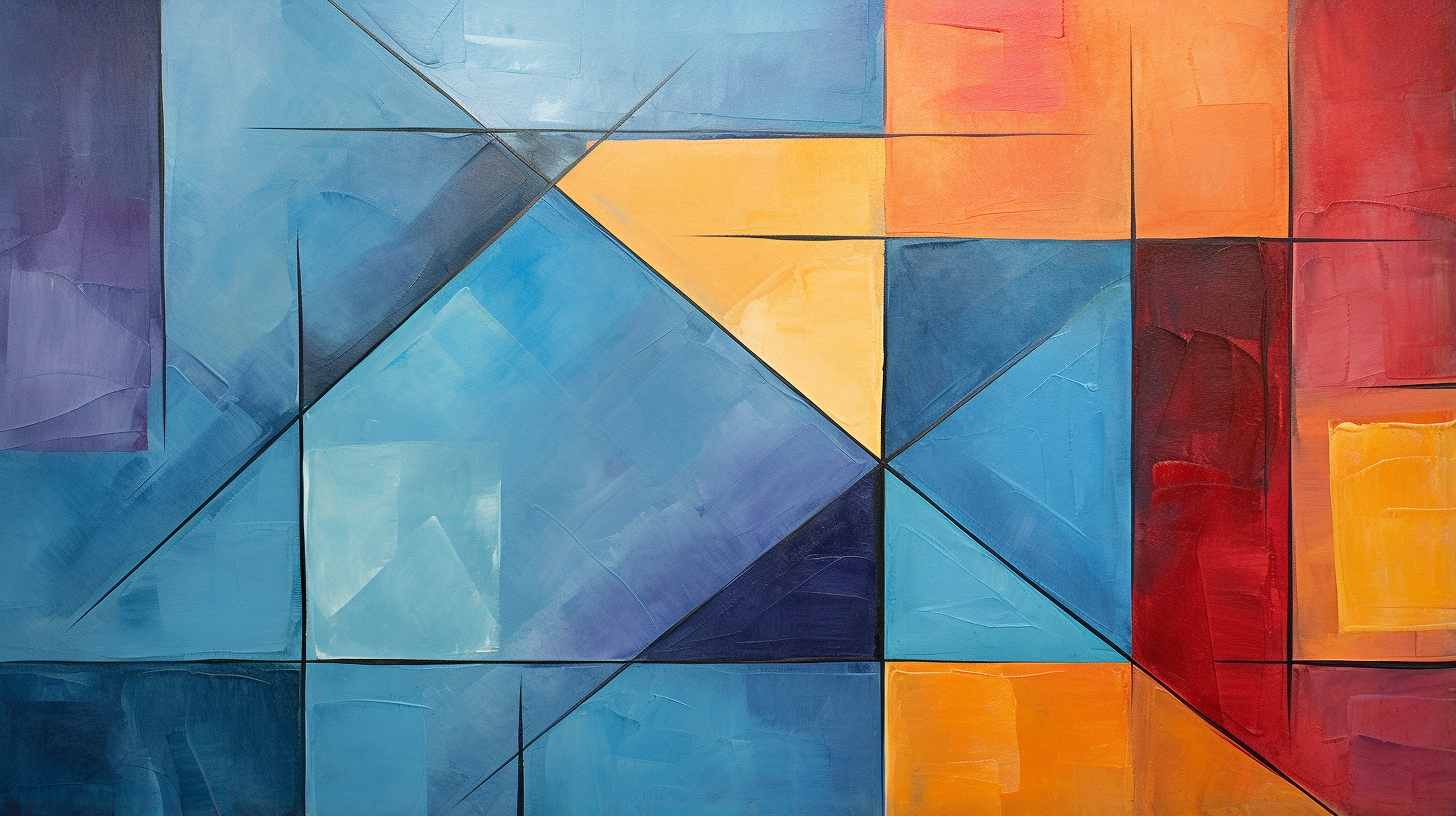 Geometric forms dominate this abstract oil painting with a modern feel; heavy, impasto technique used. desktop, phone, HD & HQ free wallpaper, free to download
