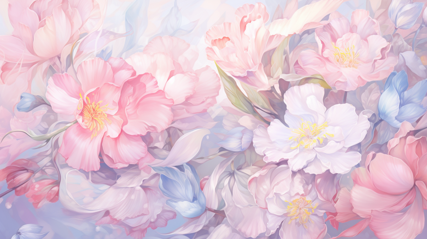 An artistic depiction of flowers with soft pastel hues; emphasis on the line art and details.desktop, phone, HD & HQ free wallpaper, free to download