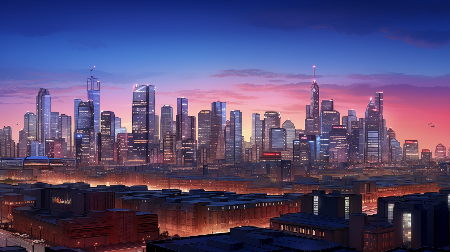 Capturing the city as day transitions to night; the varied tones of black and white artfully illustrate the city's shadowy silhouette.desktop, phone, HD & HQ free wallpaper, free to download