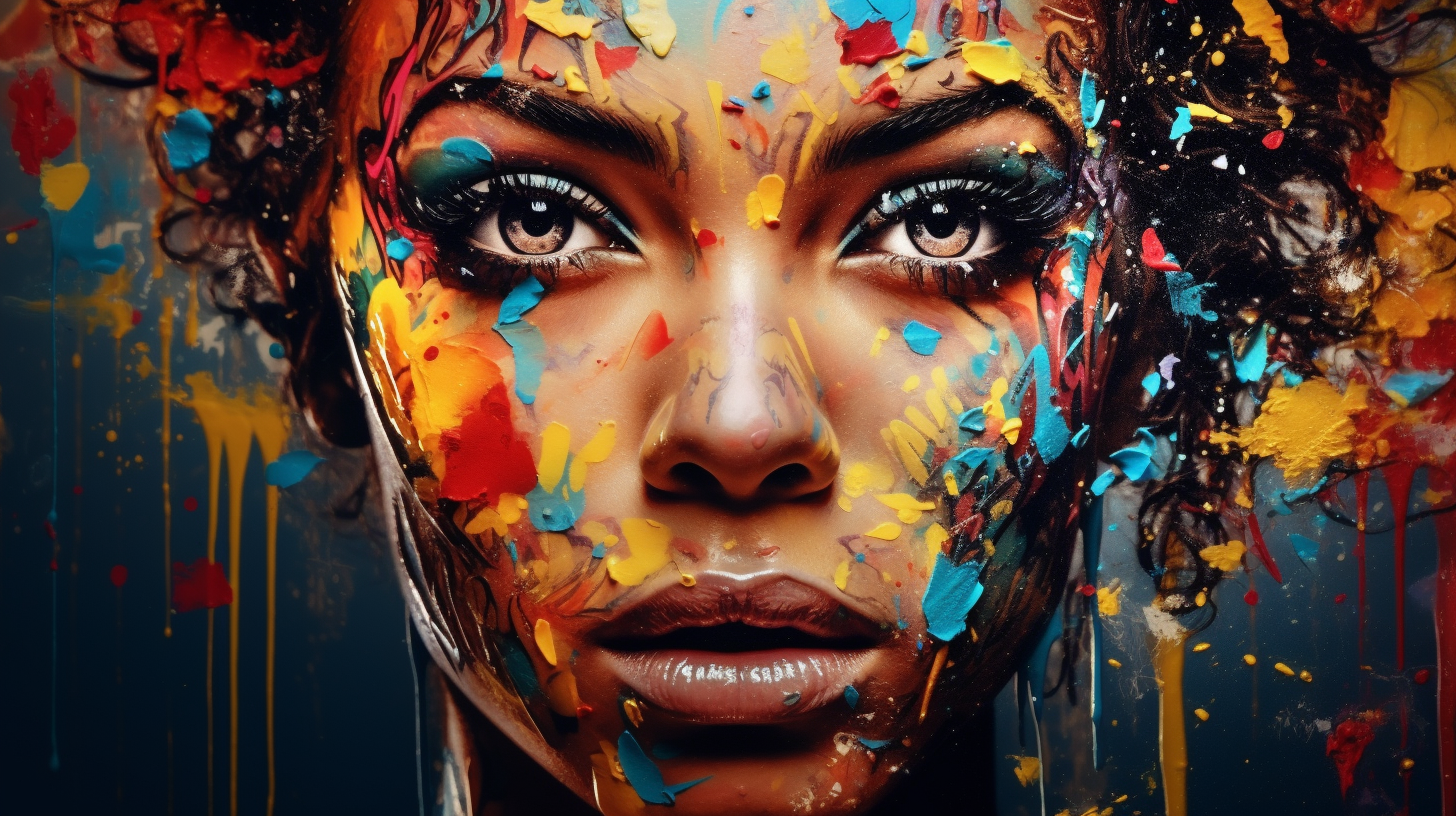Detailed face portrait graffiti; rich colors and innovative design elements.desktop, phone, HD & HQ free wallpaper, free to download