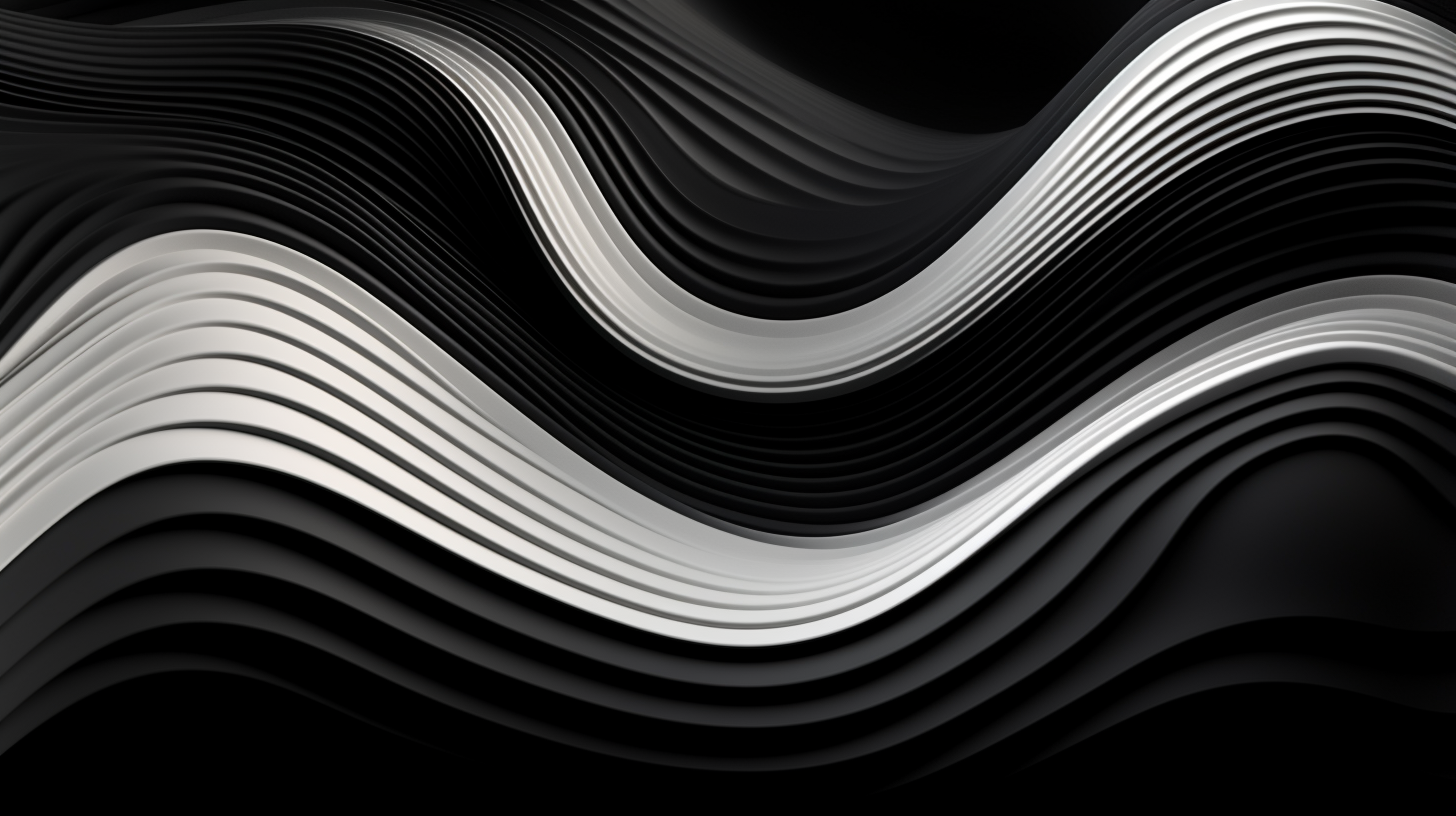 Image features abstract, wave-like patterns in black and white; high contrast desktop, phone, HD & HQ free wallpaper, free to download