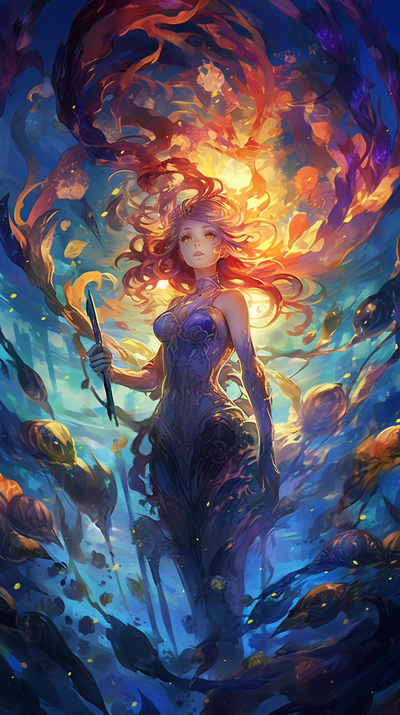 Showcases an intense power surge in abstract anime form; intricate details and dynamic lines. phone art wallpaper