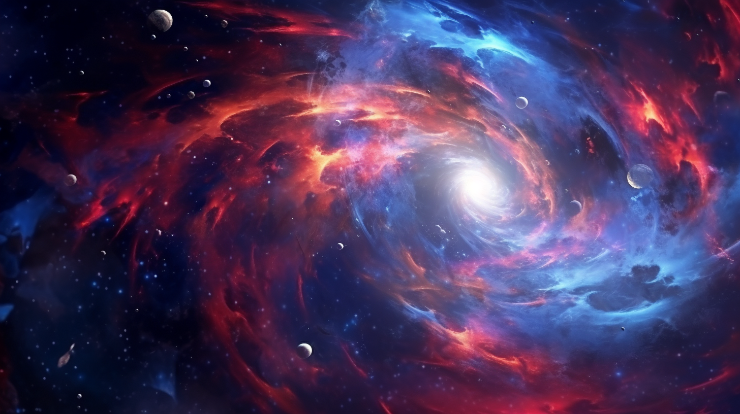 Abstract space galaxy rendered in 4K resolution; swirling colors and star patterns. desktop, phone, HD & HQ free wallpaper, free to download