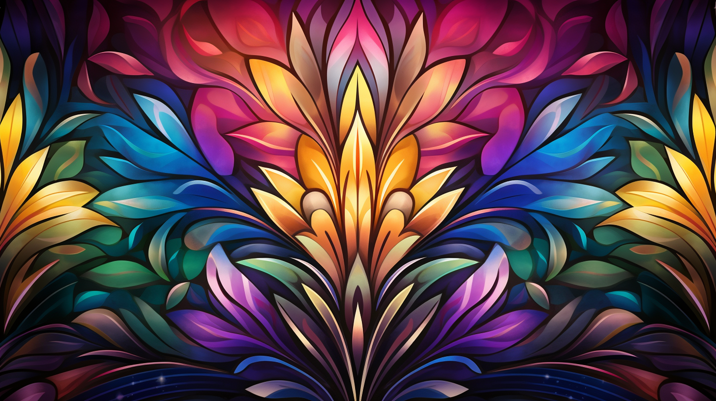 A symphony of colors in an Art Deco wallpaper; features complex patterns and angular shapes.desktop, phone, HD & HQ free wallpaper, free to download