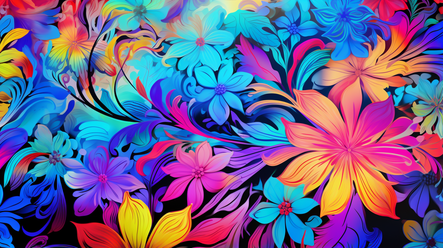 Abstract floral patterns leaning towards the psychedelic; bright, contrasting colours and shapes. desktop, phone, HD & HQ free wallpaper, free to download