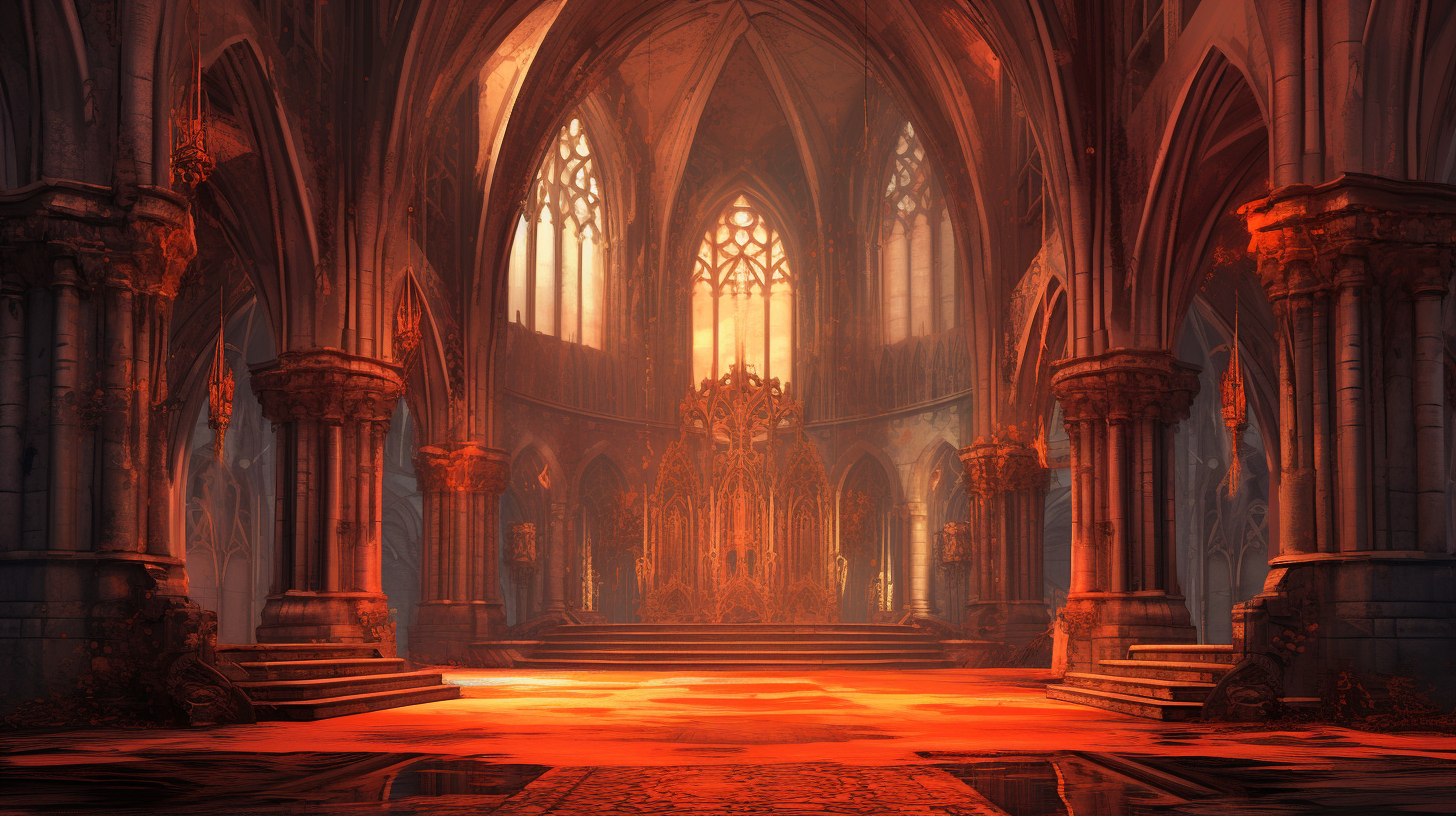 A sketch of a Gothic cathedral with arches and ornate details; fine shading.desktop, phone, HD & HQ free wallpaper, free to download