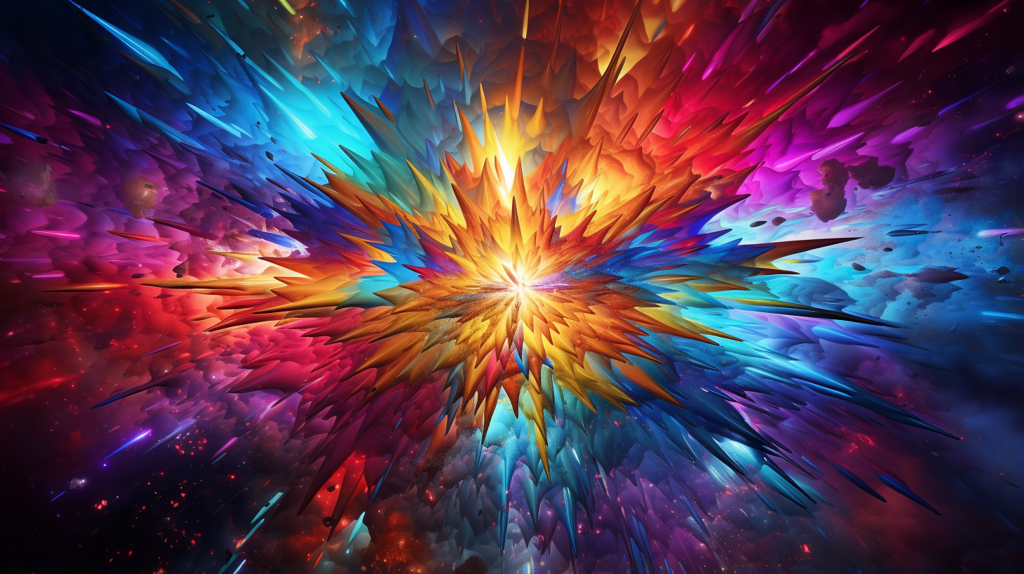 Artwork showcasing bursts of vibrant colors; a cascade of hues flowing through the design. phone art wallpaper