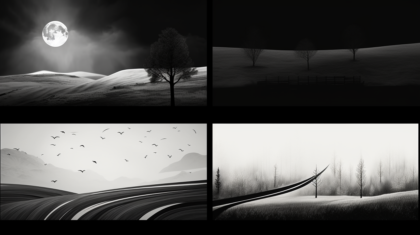 Bare landscapes in a minimal black and white style.desktop, phone, HD & HQ free wallpaper, free to download