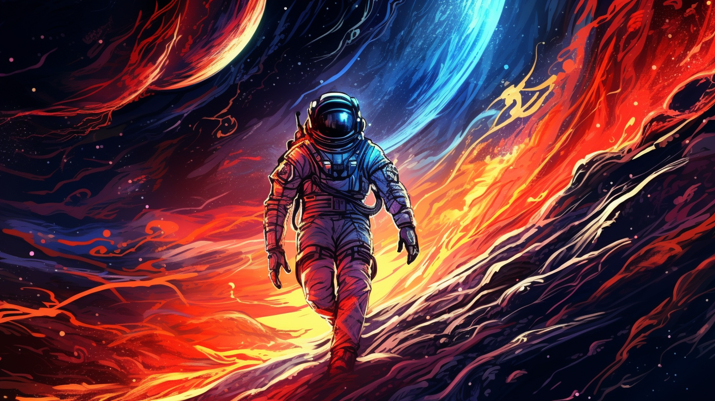 An intricate cosmic scene with planets, moons, and stars; sharp lines.desktop, phone, HD & HQ free wallpaper, free to download