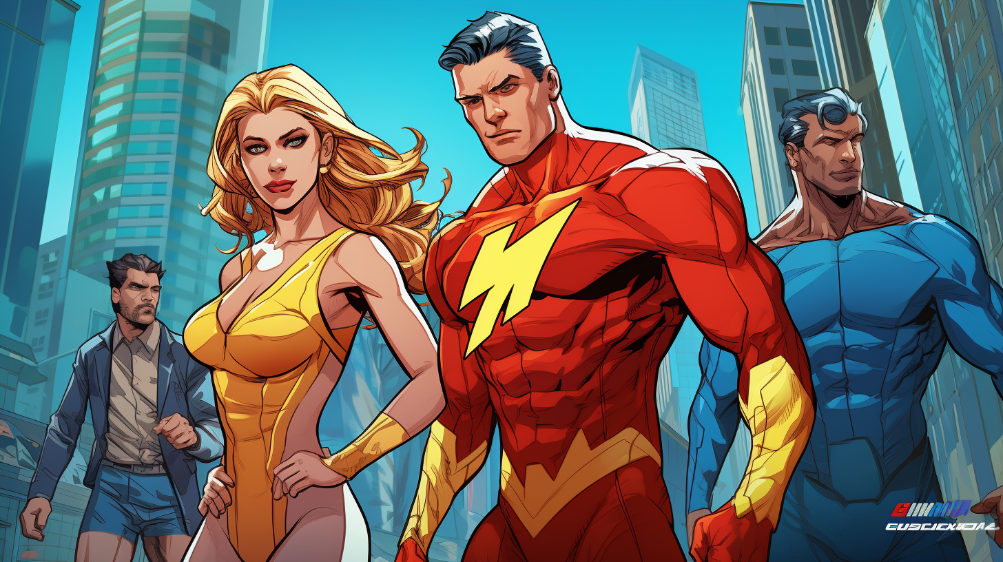 Power display of comic series characters; heavy use of strong, bold lines.desktop, phone, HD & HQ free wallpaper, free to download