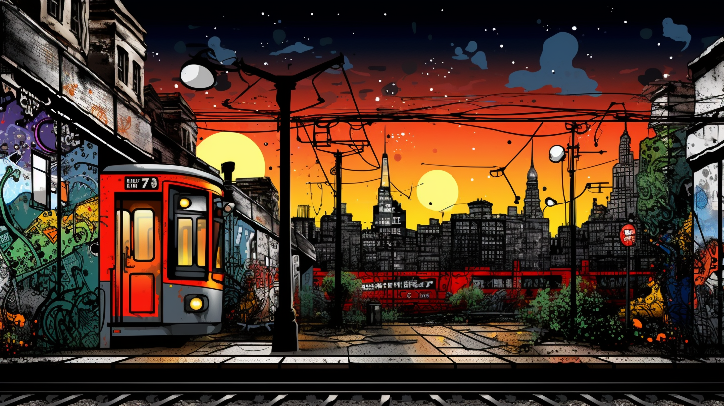 City scene as graffiti mural; bold, elaborate lines in black and white.desktop, phone, HD & HQ free wallpaper, free to download