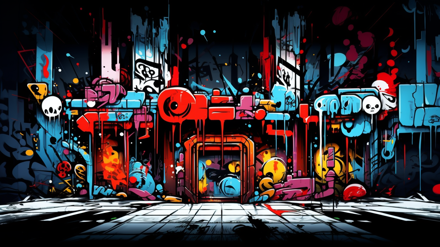 Non-specific shapes merging in graffiti art; monochrome palette accentuating the abstract patterns.desktop, phone, HD & HQ free wallpaper, free to download