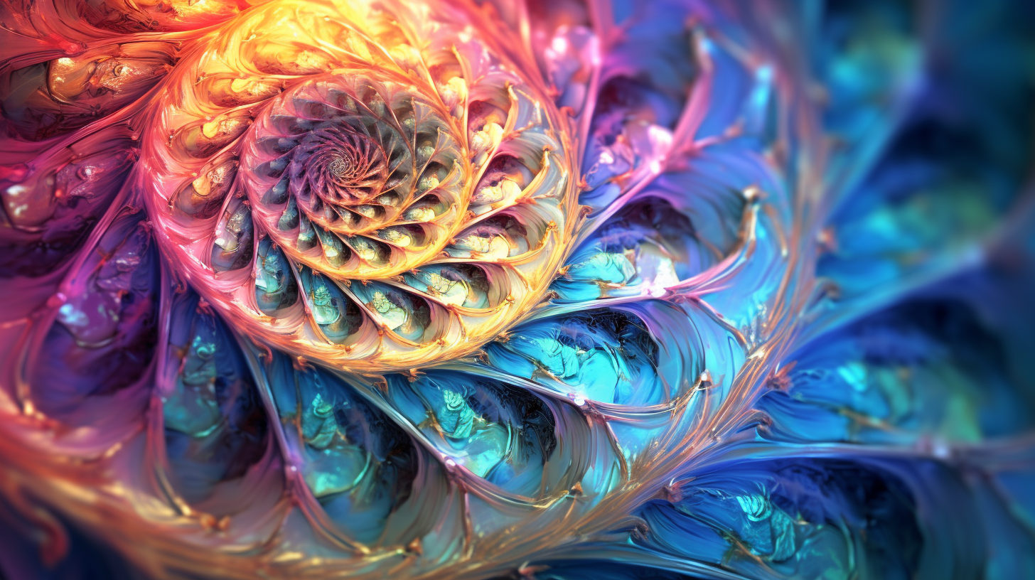 4K fractal design featuring a spiral form; vibrant colors intertwining within geometric patterns. desktop, phone, HD & HQ free wallpaper, free to download