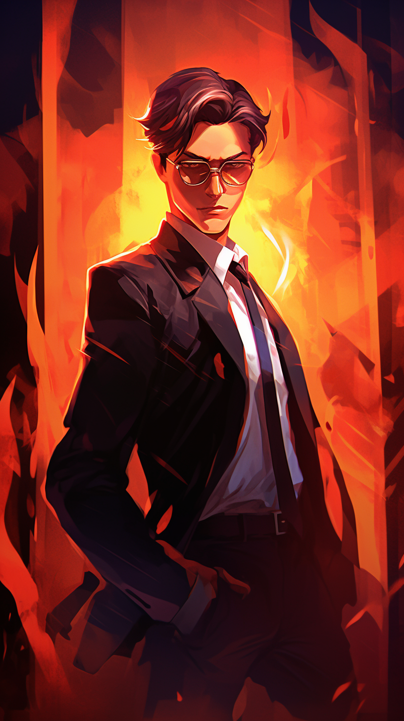 Anime style artwork of secret agent engaged in a silent operation; heavy shading and strong contrast. phone art wallpaper