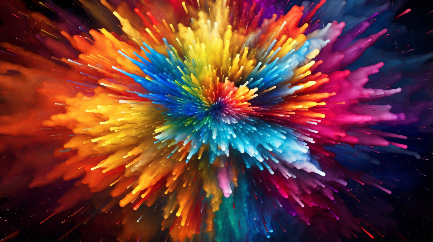High-quality imagery of color explosions; myriad colors in a vibrant, abstract setting. phone art wallpaper