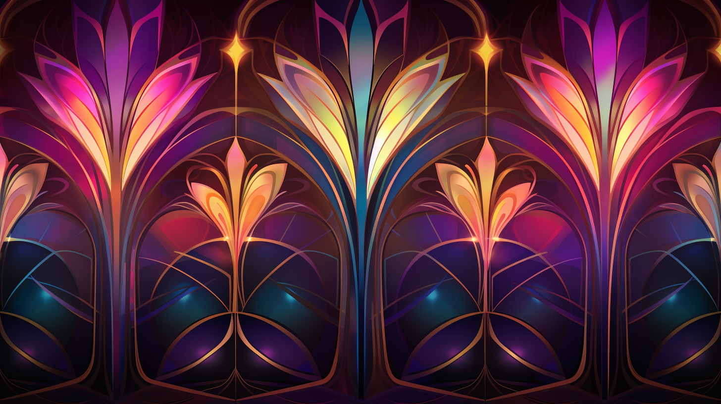 Burst of colors seen in an Art Deco inspired wallpaper; characterised by geometrical lines and bold designs.desktop, phone, HD & HQ free wallpaper, free to download