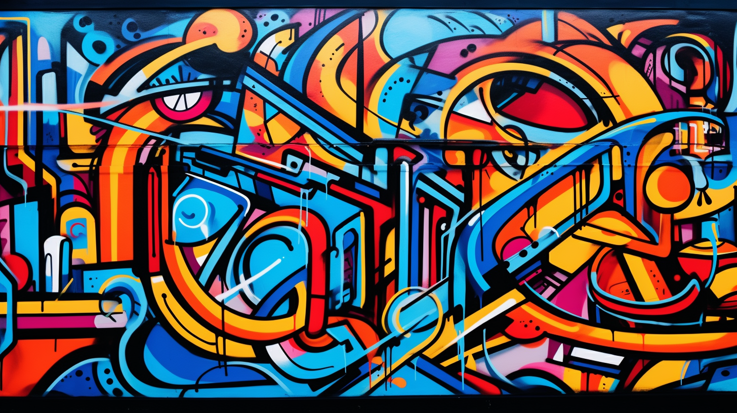 Colorful wall art displaying an array of abstract graffiti, intertwined designs and shapes.desktop, phone, HD & HQ free wallpaper, free to download