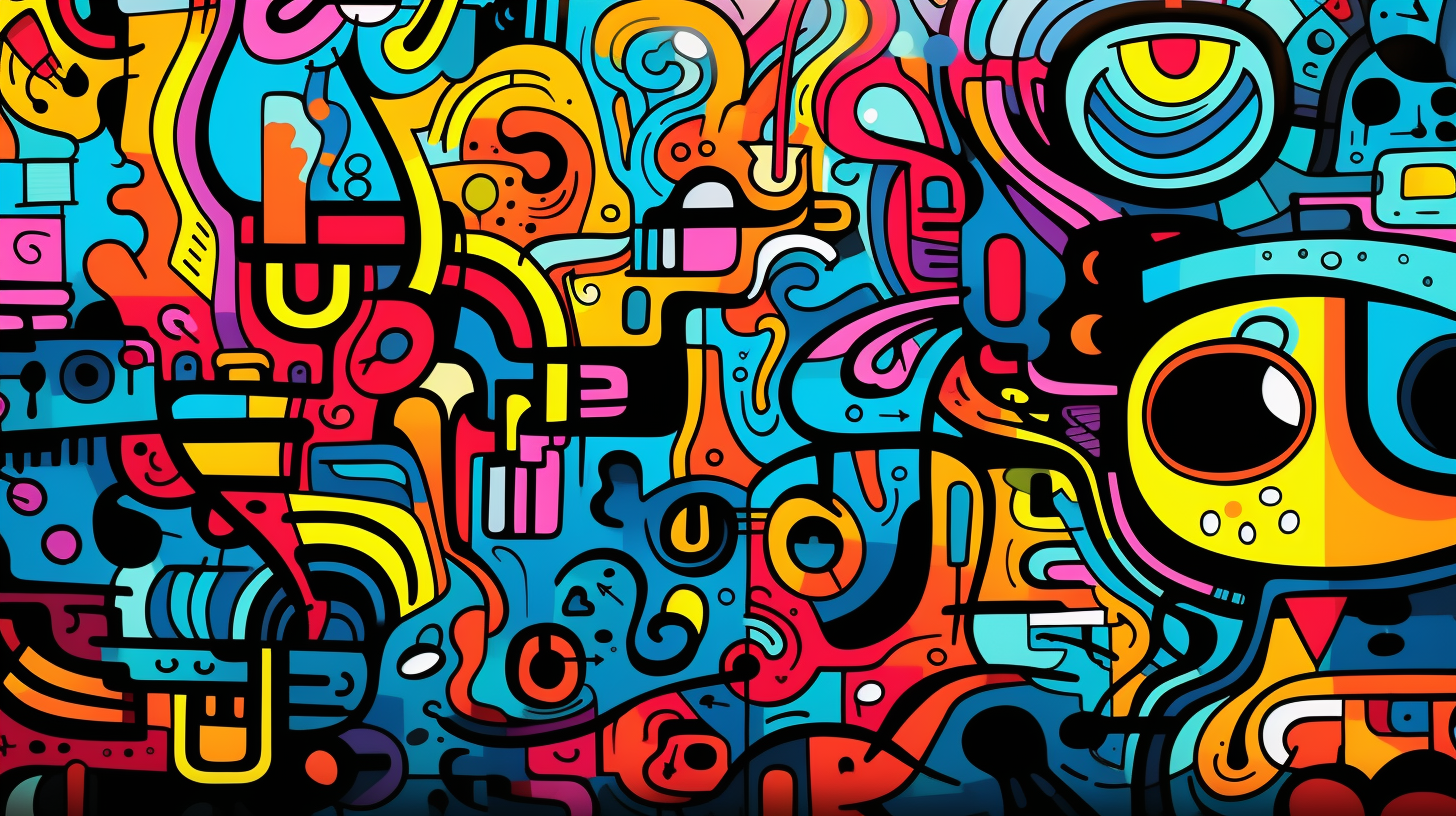 An array of dynamic doodles in varying colors; touch of modernity to the pop art scene. phone art wallpaper