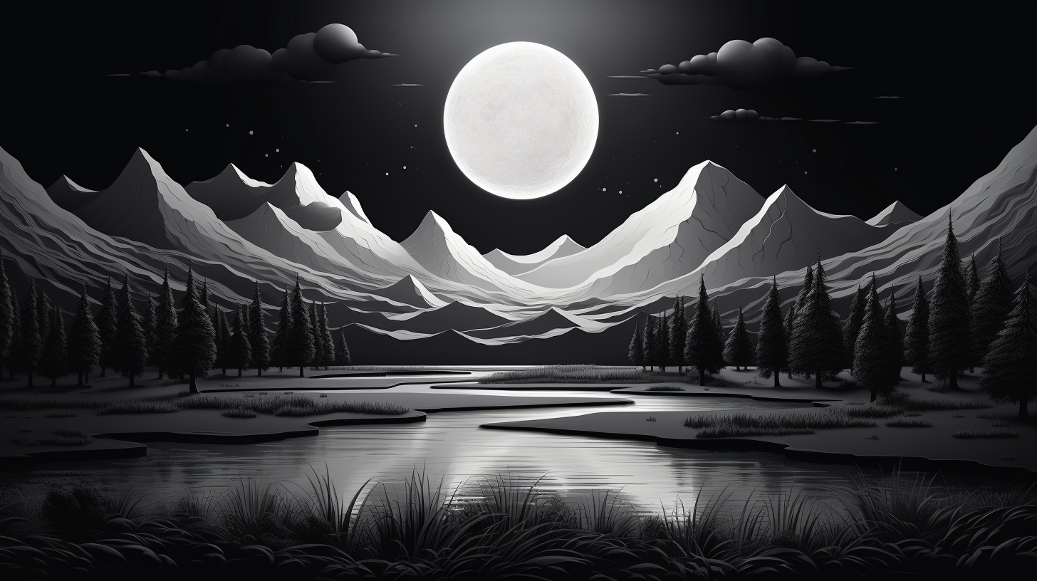 Black and white landscapes with minimalistic elements and patterns.desktop, phone, HD & HQ free wallpaper, free to download