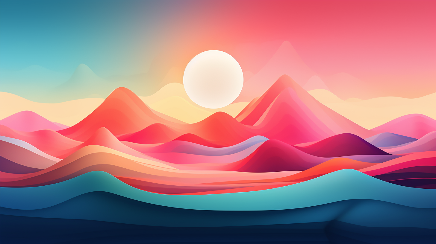 Simplified shapes portraying a landscape; contemporary art style. desktop, phone, HD & HQ free wallpaper, free to download