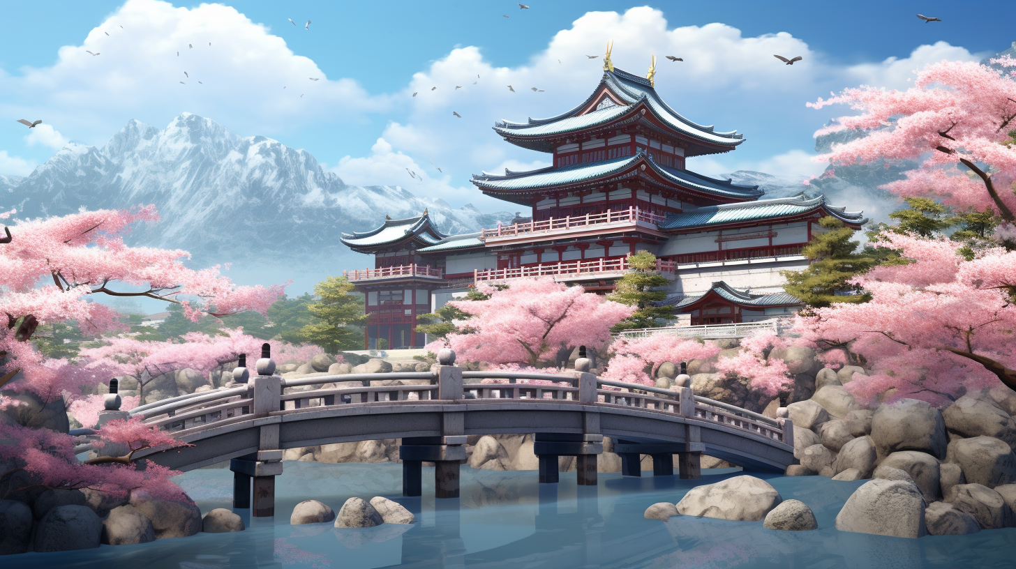 Classic Japanese Art with blooming cherry blossoms; intricate details and smooth shading.desktop, phone, HD & HQ free wallpaper, free to download