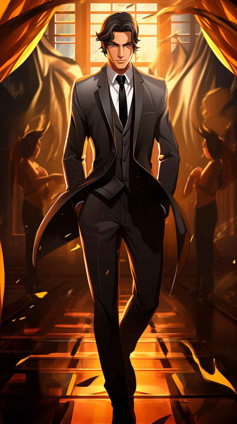 A stealthy scene of a secret agent in anime style; detailed background with emphasis on quiet movements. phone art wallpaper