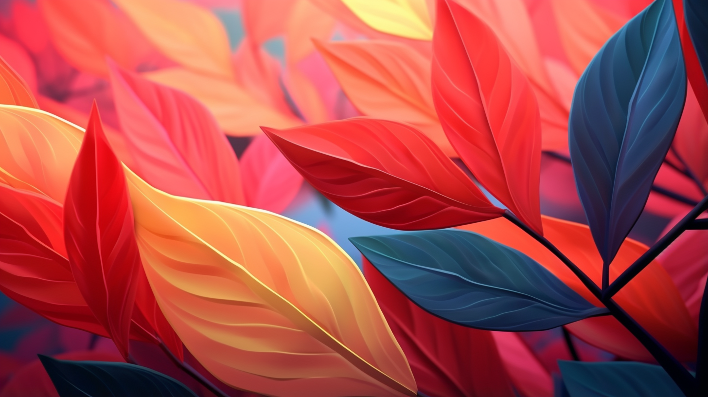 Artistically minimal wallpaper featuring autumn leaves; uses a bold, simplistic color scheme. desktop, phone, HD & HQ free wallpaper, free to download