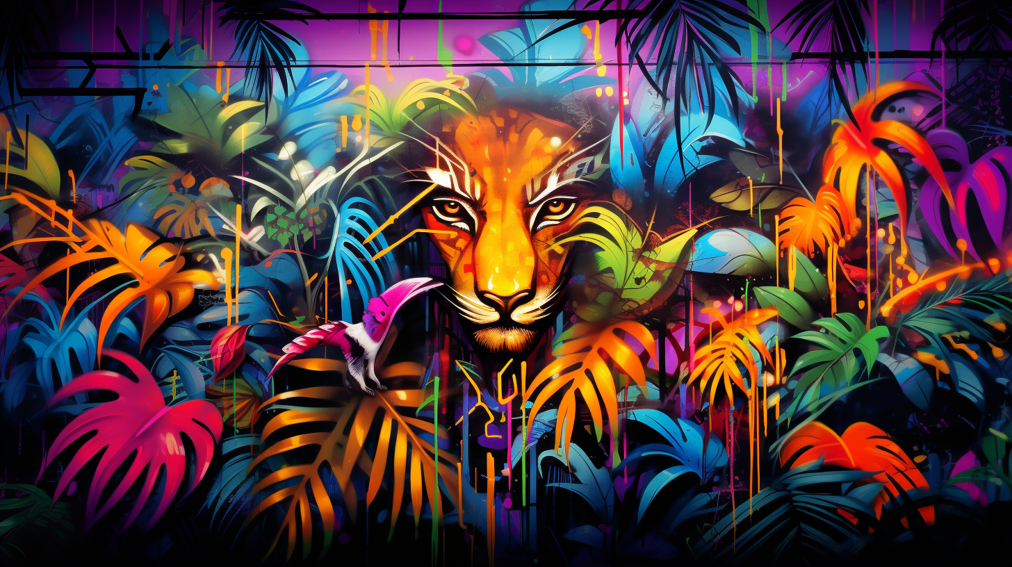 Abstract representation of the urban jungle in graffiti; creative artwork with detailed patterns.desktop, phone, HD & HQ free wallpaper, free to download