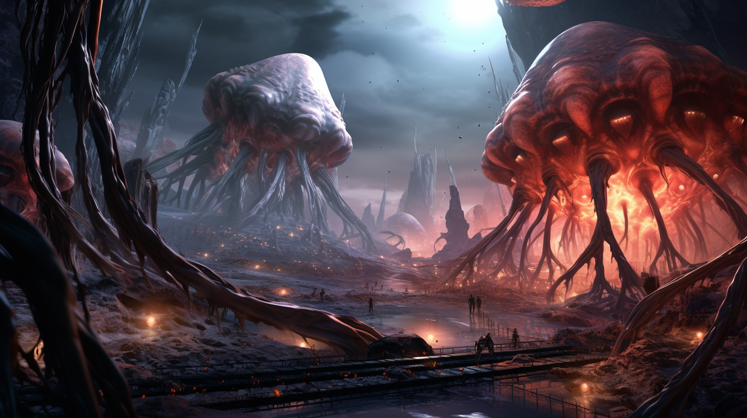 Superheroes versus Aliens scene; high contrast and detailing of combat actions.desktop, phone, HD & HQ free wallpaper, free to download